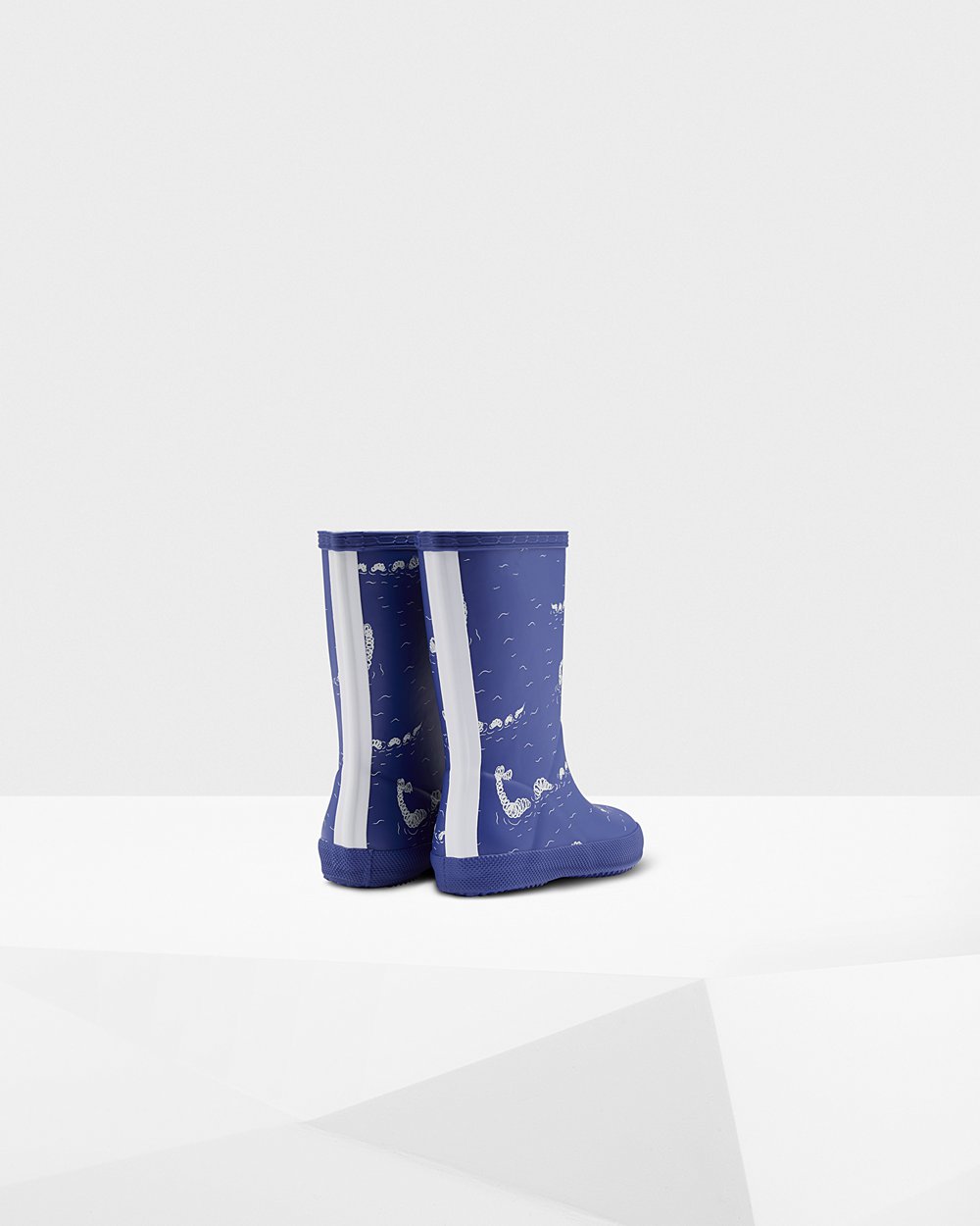 Bottes de Pluie Hunter Original First Classic Nessie Print Enfant Bleu XHOYGAB-01